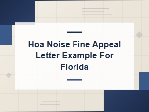 Florida Hoa Noise Fine Appeal Letter Example & Template