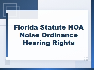 Your Rights in a Florida Hoa Noise Violation Hearing